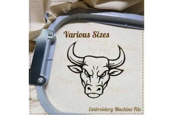 Bull Embroidery Design- Mascot School