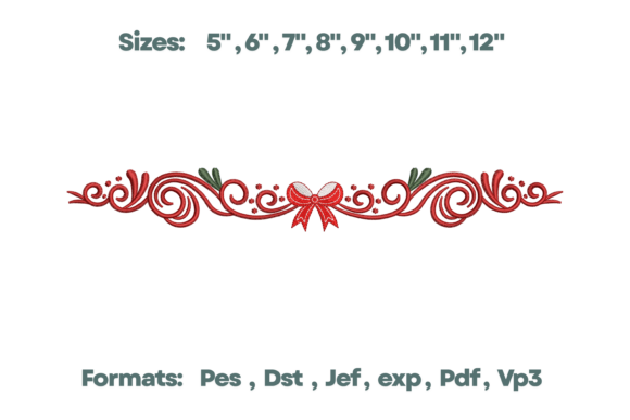 Christmas Scroll Bow Border Embroidery Review