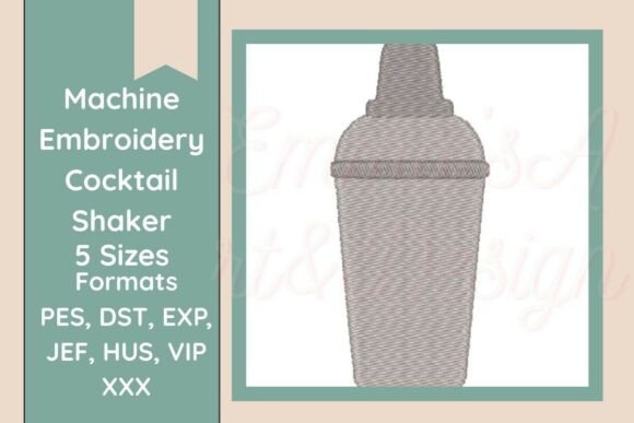 Cocktail Shaker Embroidery Design Review for Handmade Gifts