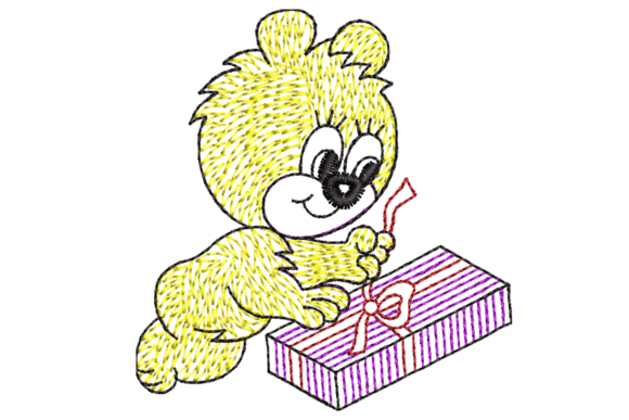 Cute Bear Opening Gift Box Embroidery Review for Real Projects
