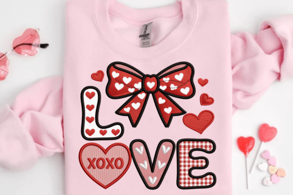 Cute Love Bow Valentine Embroidery Review for Business Use