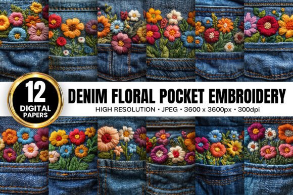 Denim Floral Pocket Embroidery Papers: A Designer’s Take