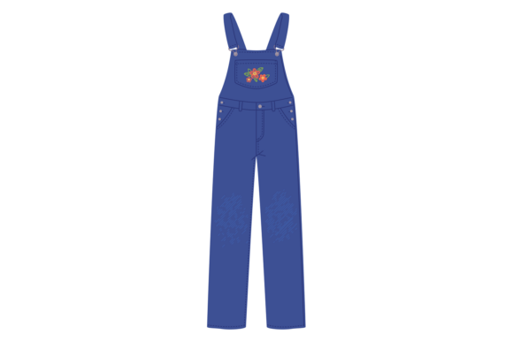 Denim Overalls with Flower Embroidery. R Review