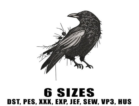 Gothic Raven Embroidery Design: A Seasonal Statement Piece