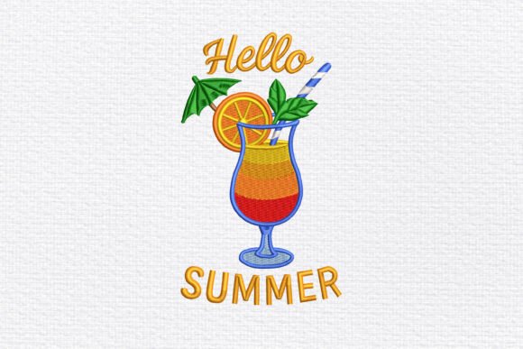 Hello Summer Cocktail Embroidery