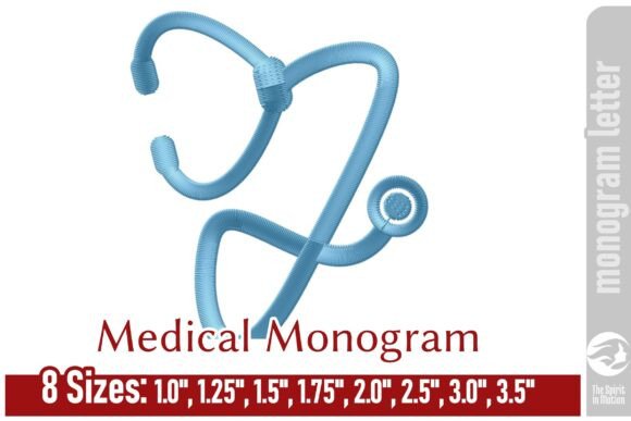 Medical Embroidery Monogram Letter - J