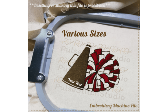 Megaphone and Pom Embroidery Design Review for Small Business Merch