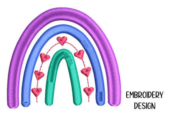 Rainbow with Hearts 3 Sizes Embroidery Review
