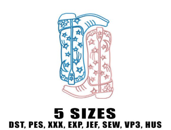 Star Cowboy Boots Embroidery Design Review for Boutique Apparel