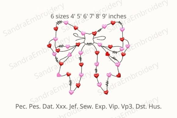 Valentine Love Bow Embroidery: A Charming Craft Fair Design